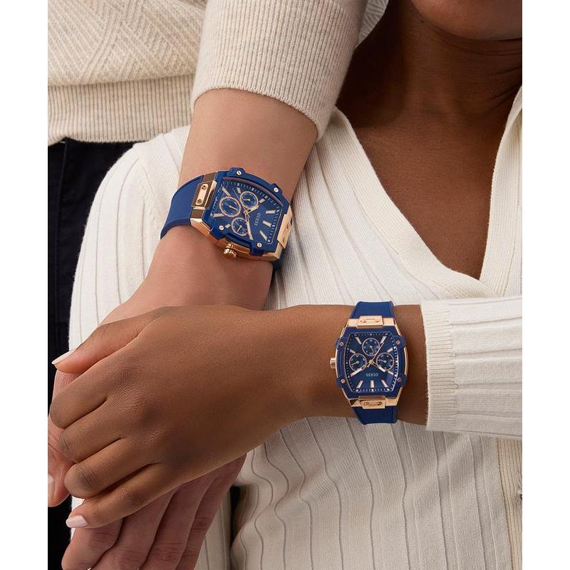 Guess Blue Rose Gold Multi-Function Watch