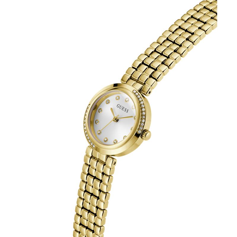 Guess Clara Gold‑Tone Watch with Crystal Dial