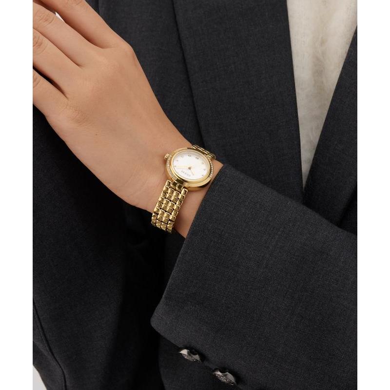 Guess Clara Gold‑Tone Watch with Crystal Dial