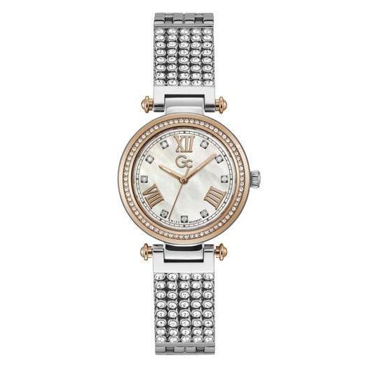 Guess Collection Gc Primechic Silver & Rose Gold Quartz Analog Ladies Watch Y47009L1MF
