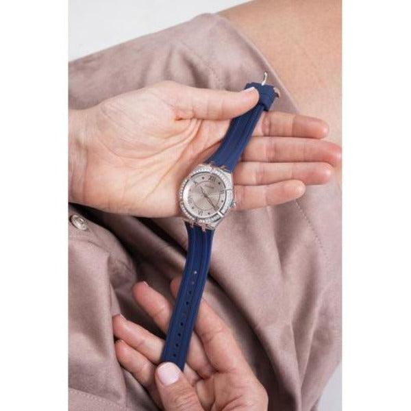 Guess blue on sale strap ladies watch