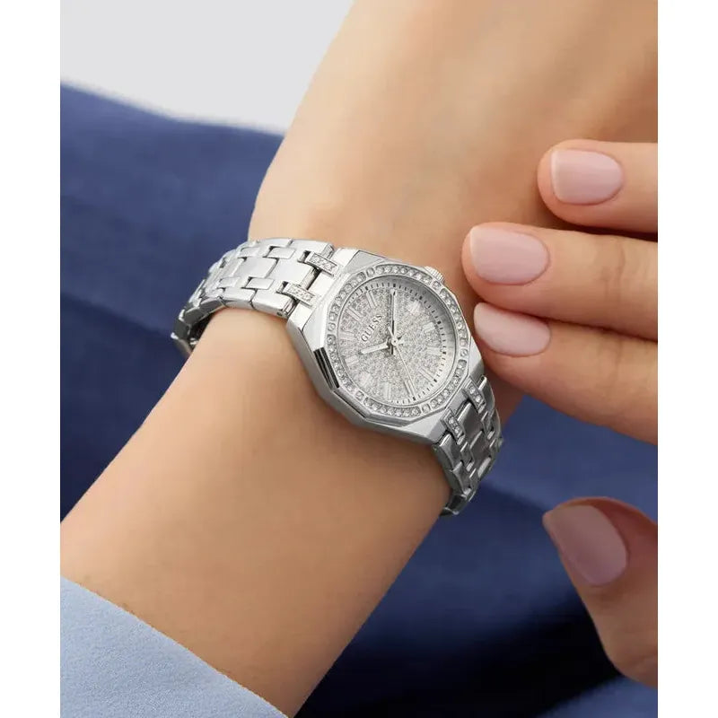 Guess Elegant Pixie Silver-Tone Analog Watch