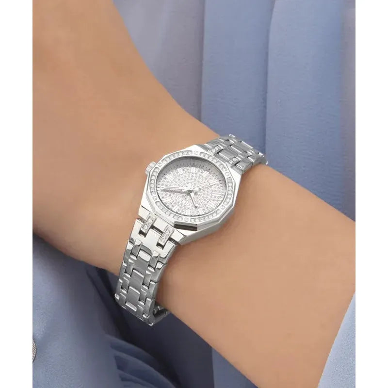 Guess Elegant Pixie Silver-Tone Analog Watch