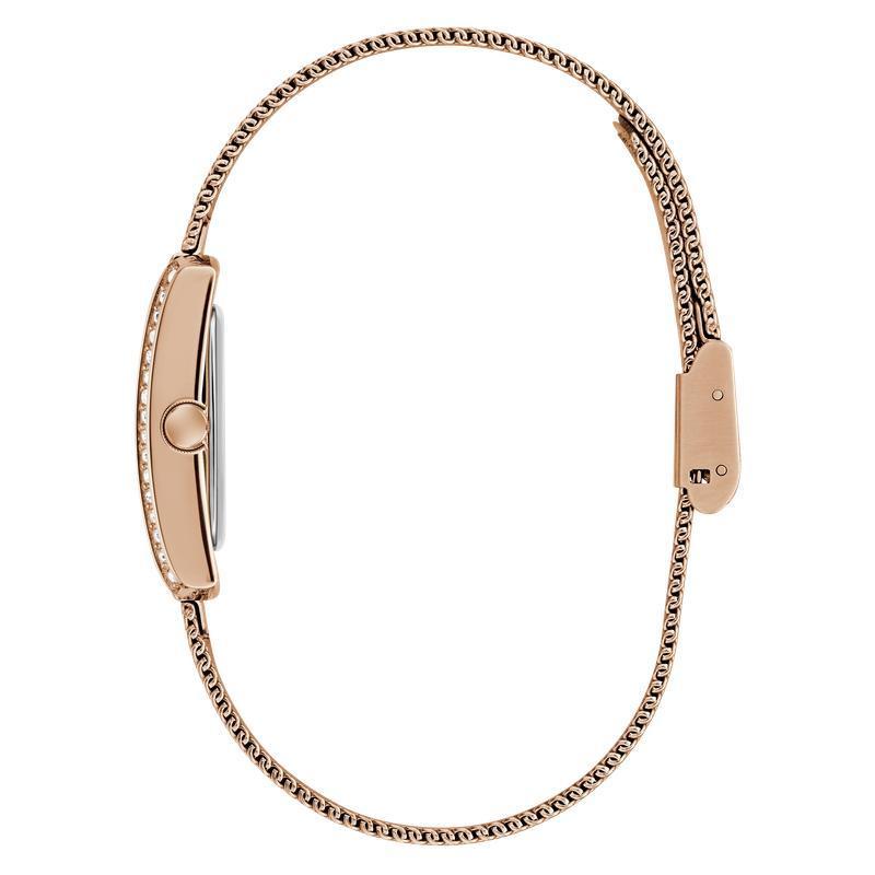 Guess Elegant Rose Gold Tone Analog Watch with Mesh Bracelet