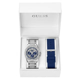 Guess Frontier Mens Box-Set Sport Silver Multi-function Watch GW0351G2