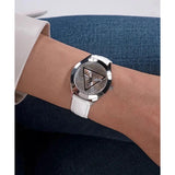 Guess Glitz Plaque Silver Dial Analogue Watch