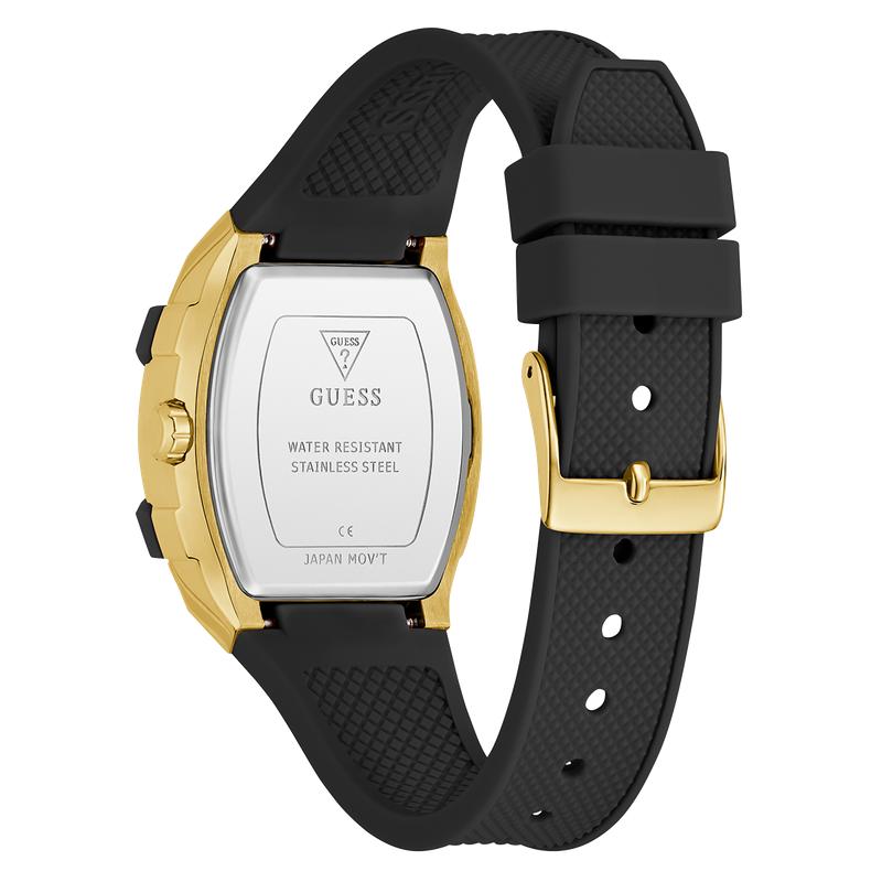 Guess Gold-Tone Black Strap Multi-Function Watch