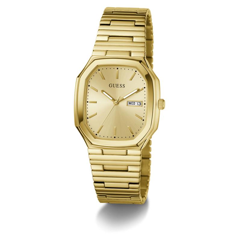 Guess Gold Tone Date Watch with Rectangular Dial