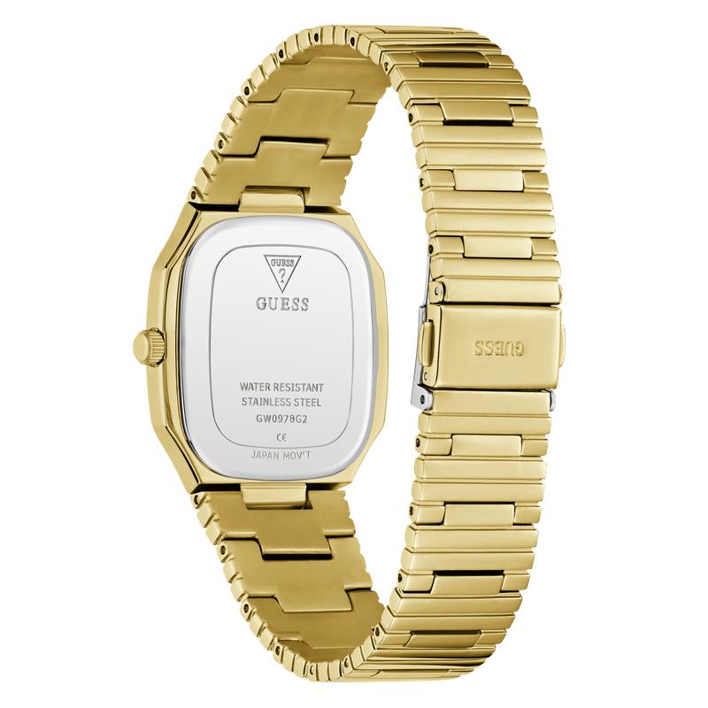 Guess Gold Tone Date Watch with Rectangular Dial