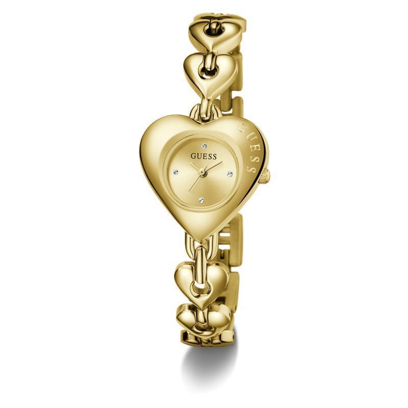 Guess Gold Tone Heart-Shaped Ladies Analog Watch