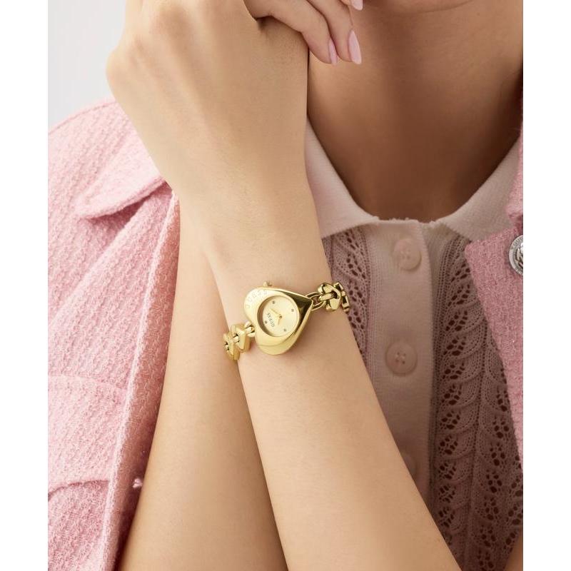 Guess Gold Tone Heart-Shaped Ladies Analog Watch