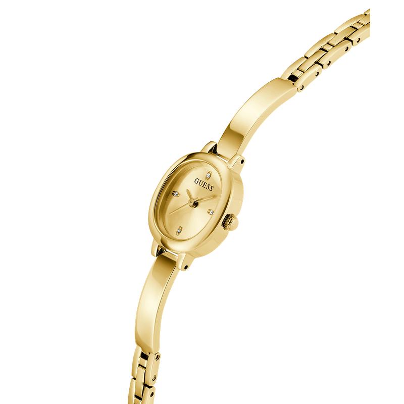 Guess Gold Tone Ladies Analog Watch Champagne Dial