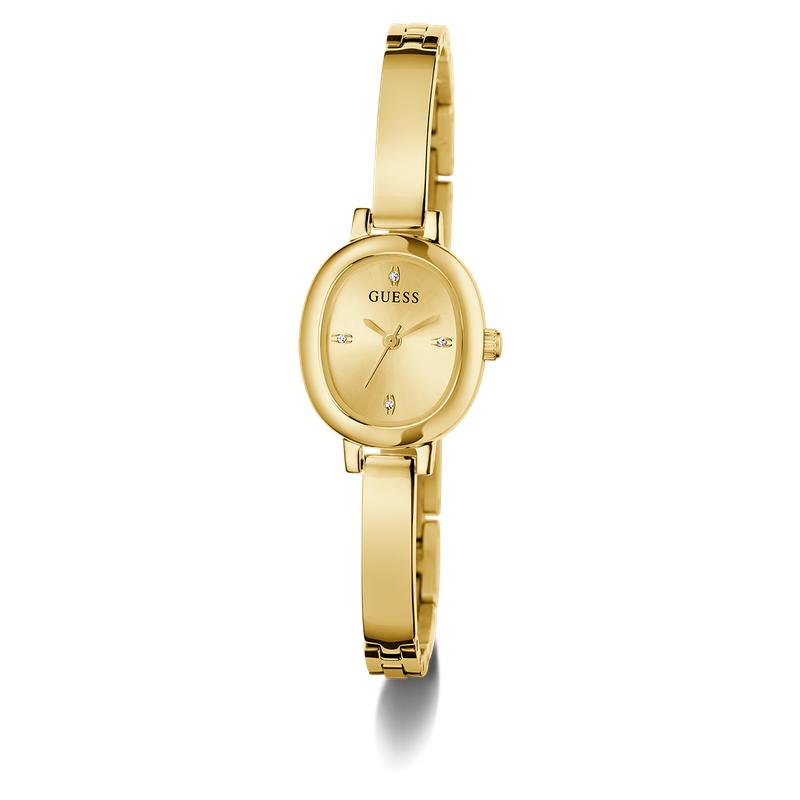 Guess Gold Tone Ladies Analog Watch Champagne Dial
