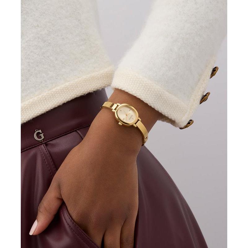 Guess Gold Tone Ladies Analog Watch Champagne Dial