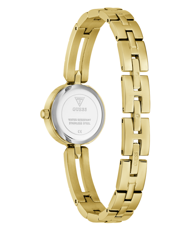 Guess Gold Tone Ladies Analog Watch with Crystal-Studded Bracelet