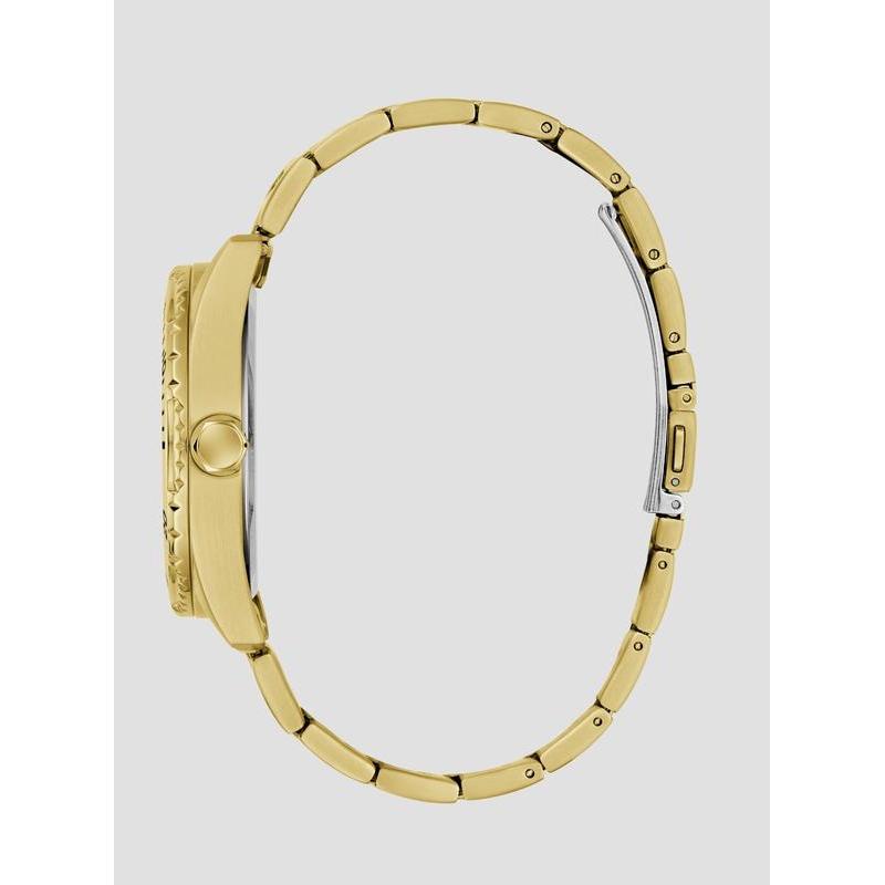 Guess Gold Velocity Blue Dial Men's Steel Watch