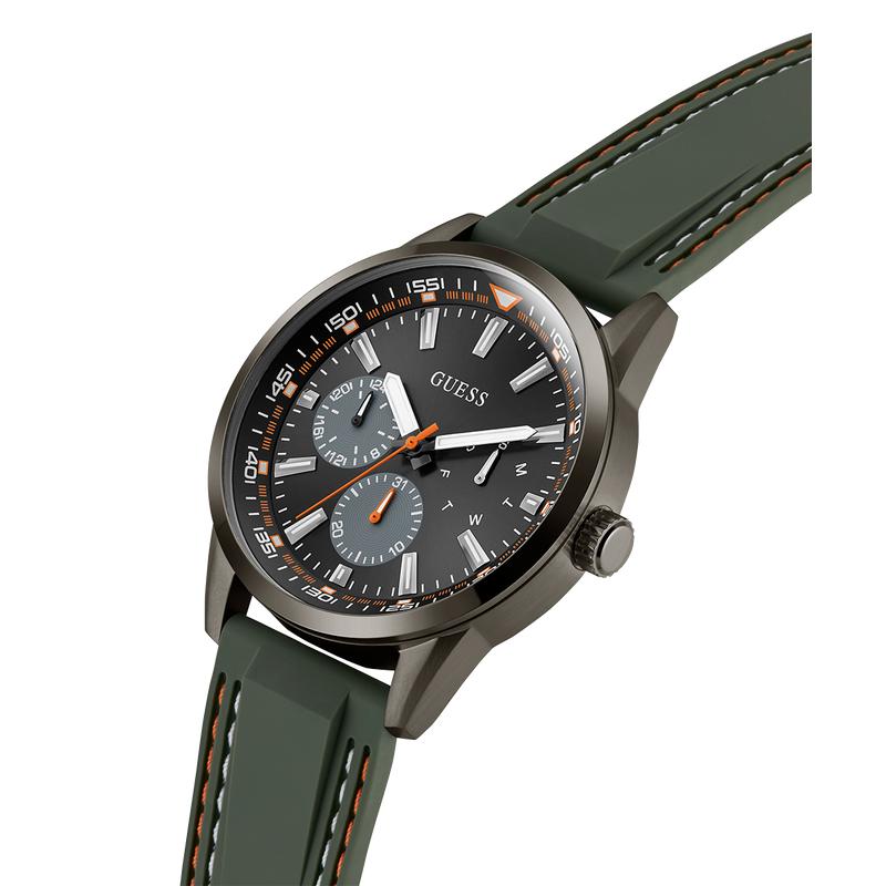 Guess Green Gunmetal Multi-Function Sport Stylish Watch