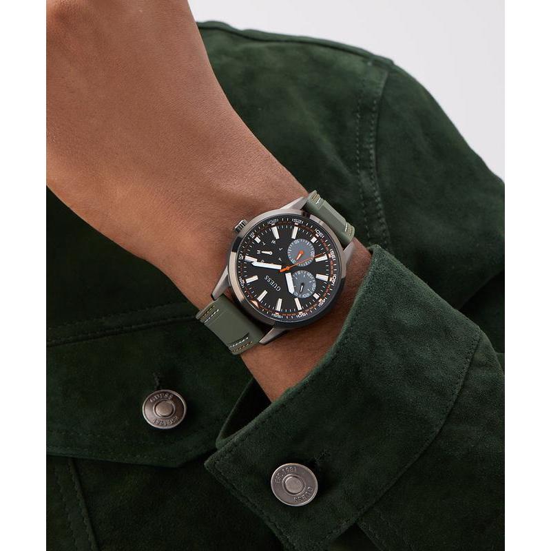 Guess Green Gunmetal Multi-Function Sport Stylish Watch