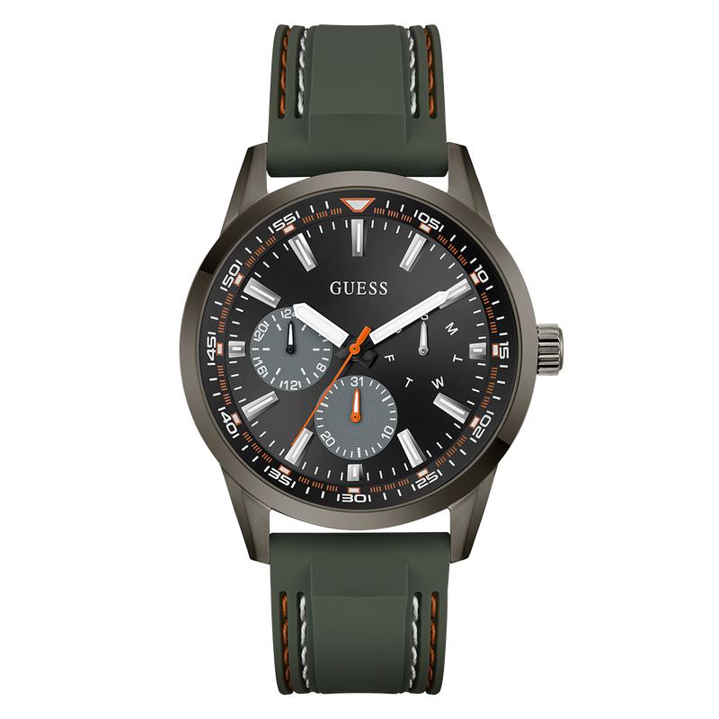 Guess Green Gunmetal Multi-Function Sport Stylish Watch