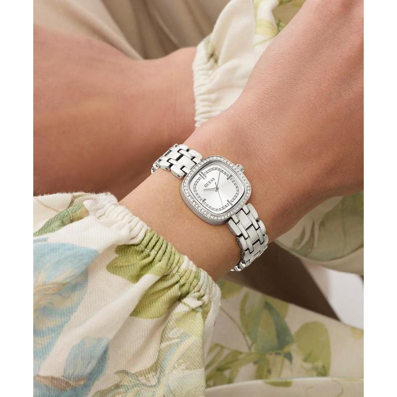 Guess Hazel Silver Tone Women's Analog Watch with Crystal Details
