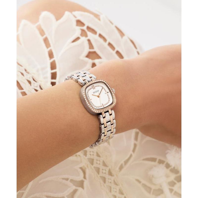 Guess Hazel Two-Tone Square Crystal-Embellished Ladies Watch