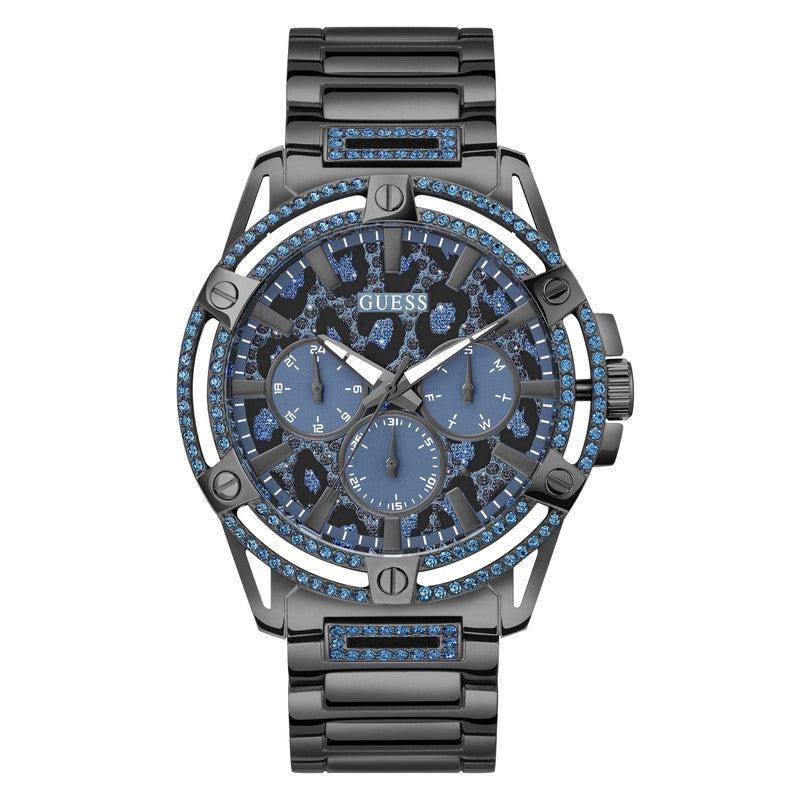 Guess King Animal Print Dial Multifunction Watch