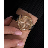 Guess Ladies Black Gold Tone Analog Watch