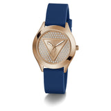 Guess Ladies Blue Rose Gold Tone Analog Watch