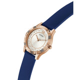 Guess Ladies Blue Rose Gold Tone Analog Watch