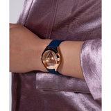 Guess Ladies Blue Rose Gold Tone Analog Watch