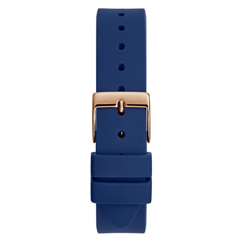 Guess Ladies Blue Rose Gold Tone Analog Watch