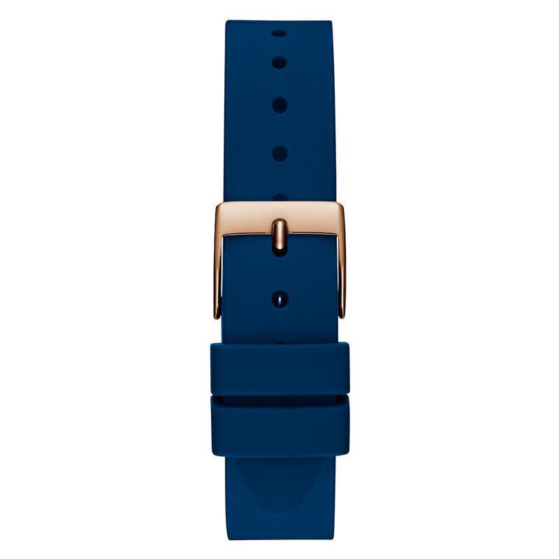 Guess Ladies Blue Rose Gold Tone Analog Watch