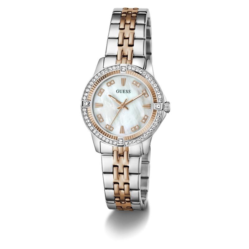 Guess Ladies Colette 2-Tone Analog Watch with Mother-of-Pearl Dial