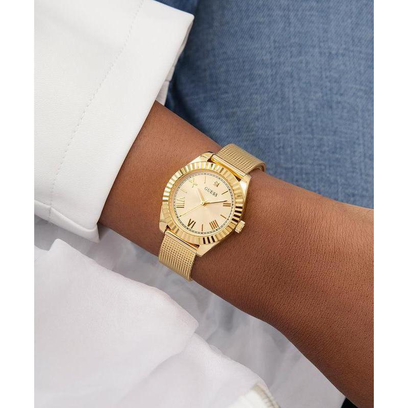 Guess Ladies Gold Tone Analog Watch