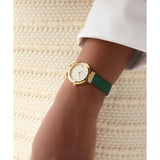 Guess Ladies Green Gold Tone Analog Watch