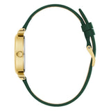 Guess Ladies Green Gold Tone Analog Watch