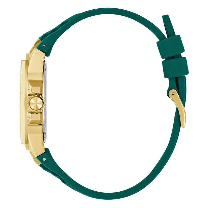 Guess Ladies Green Gold Tone Multi-function Watch