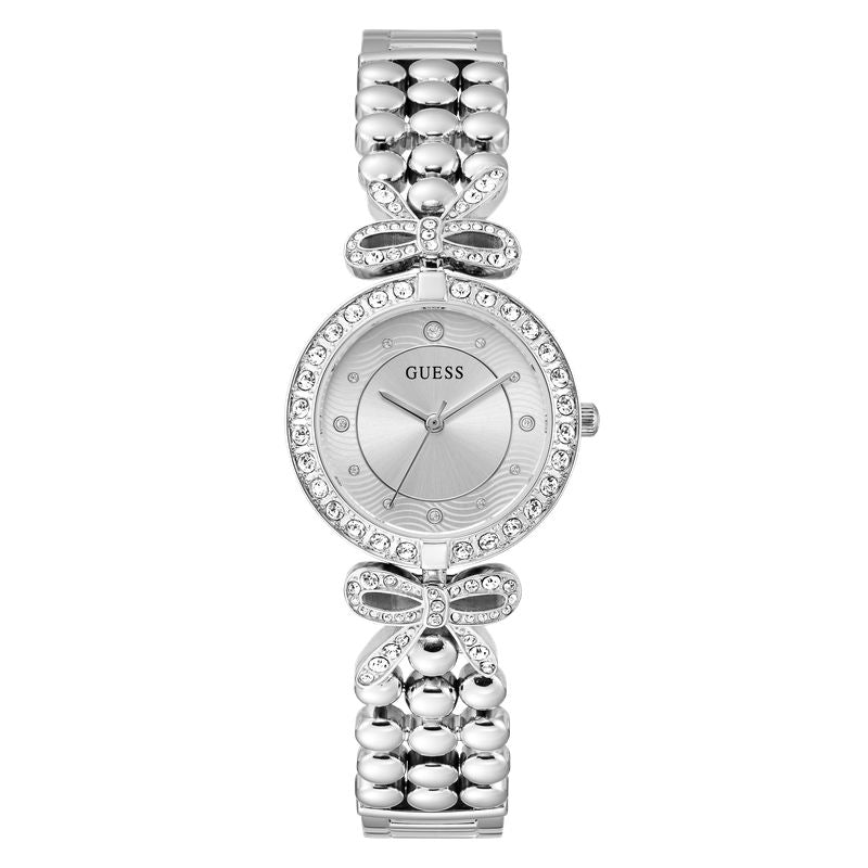 Guess Ladies Ribbon Silver Dial Watch