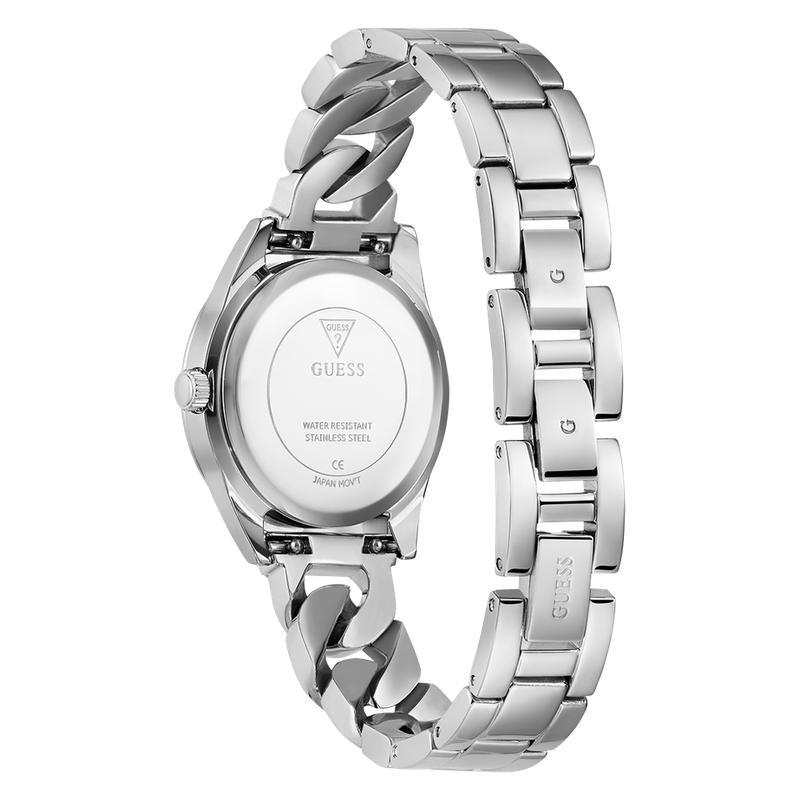 Guess Ladies Silver Tone Analog Gift Set