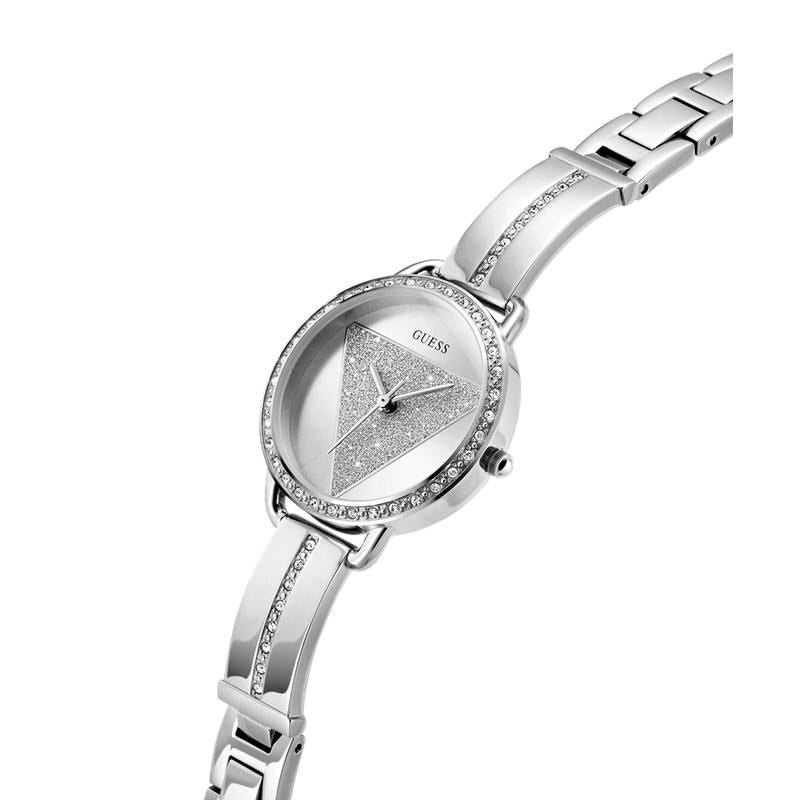Guess Ladies Silver Tone Analog Watch