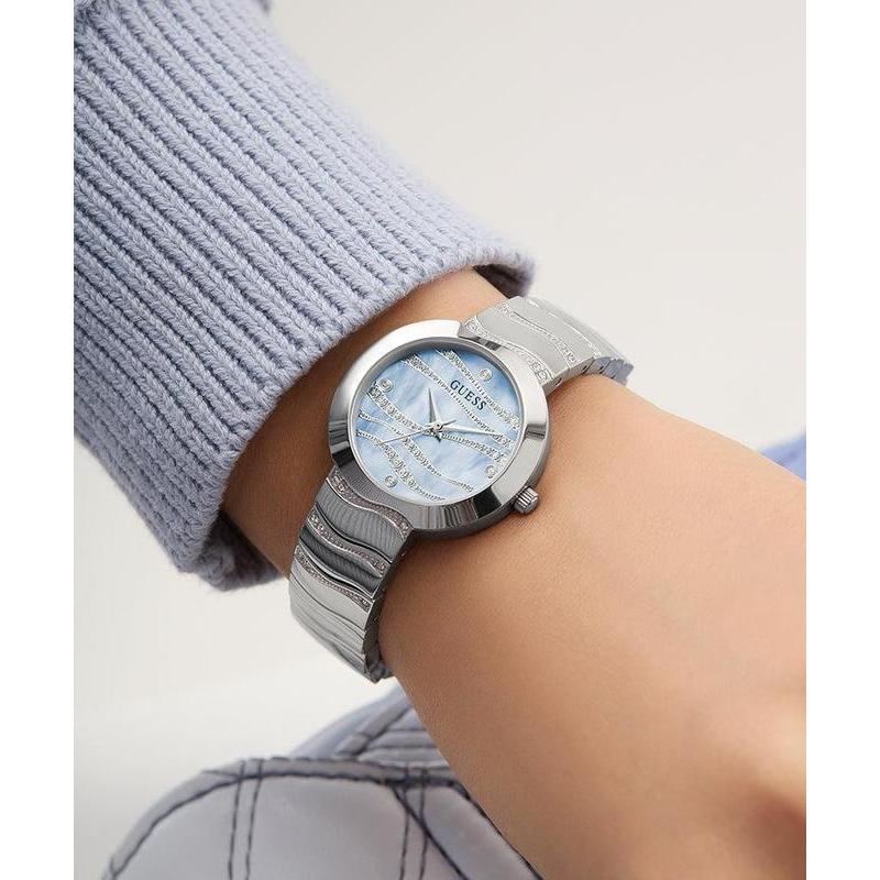 Guess Ladies Silver Tone Analog Watch