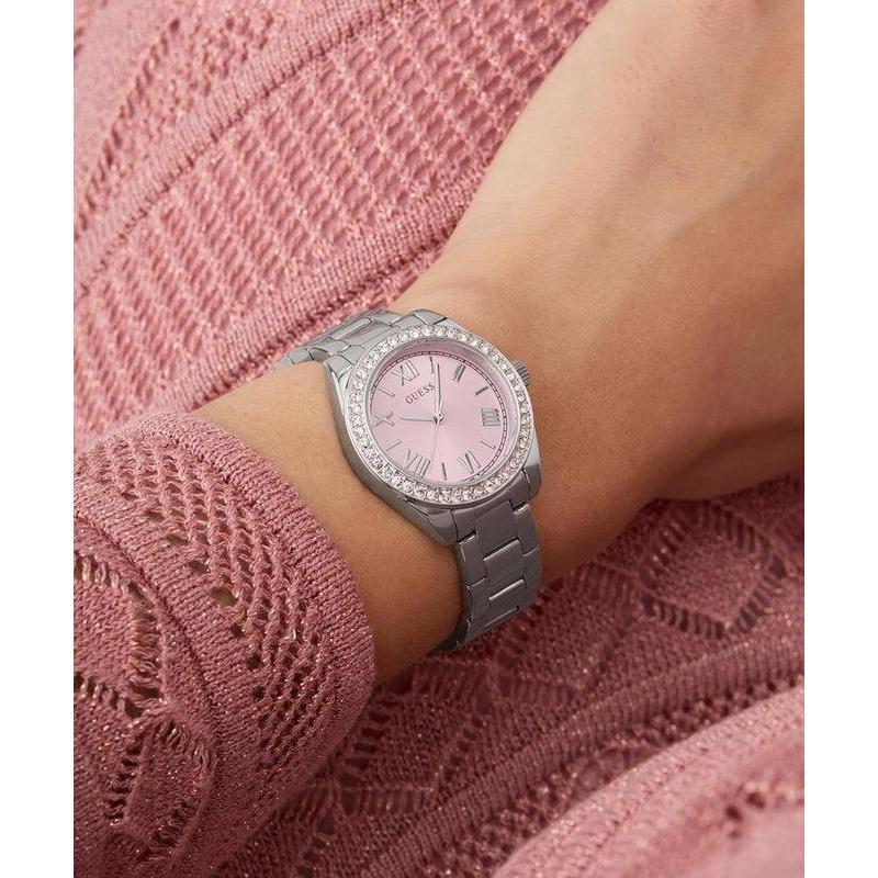 Guess Ladies Silver Tone Analog Watch