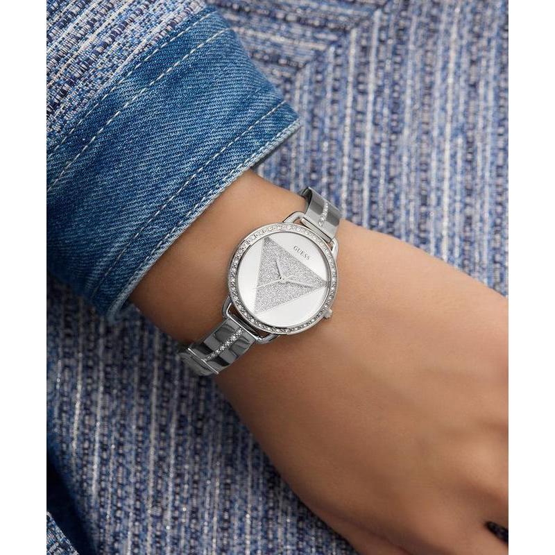 Guess Ladies Silver Tone Analog Watch