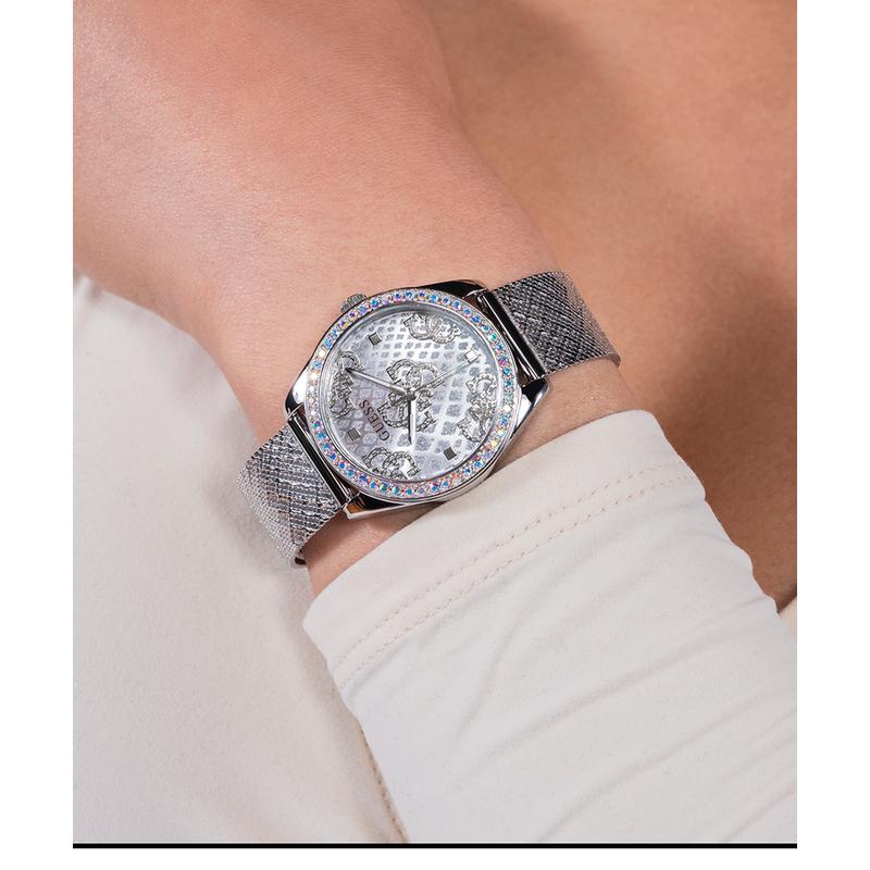 Guess Ladies Silver Tone Analog Watch