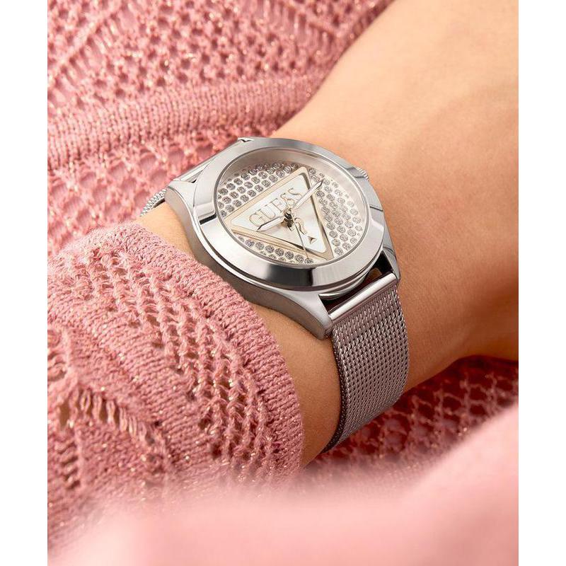 Guess Ladies Silver Tone Analog Watch