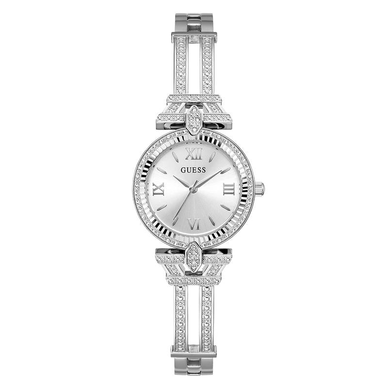 Guess Ladies Silver Tone Analog Watch
