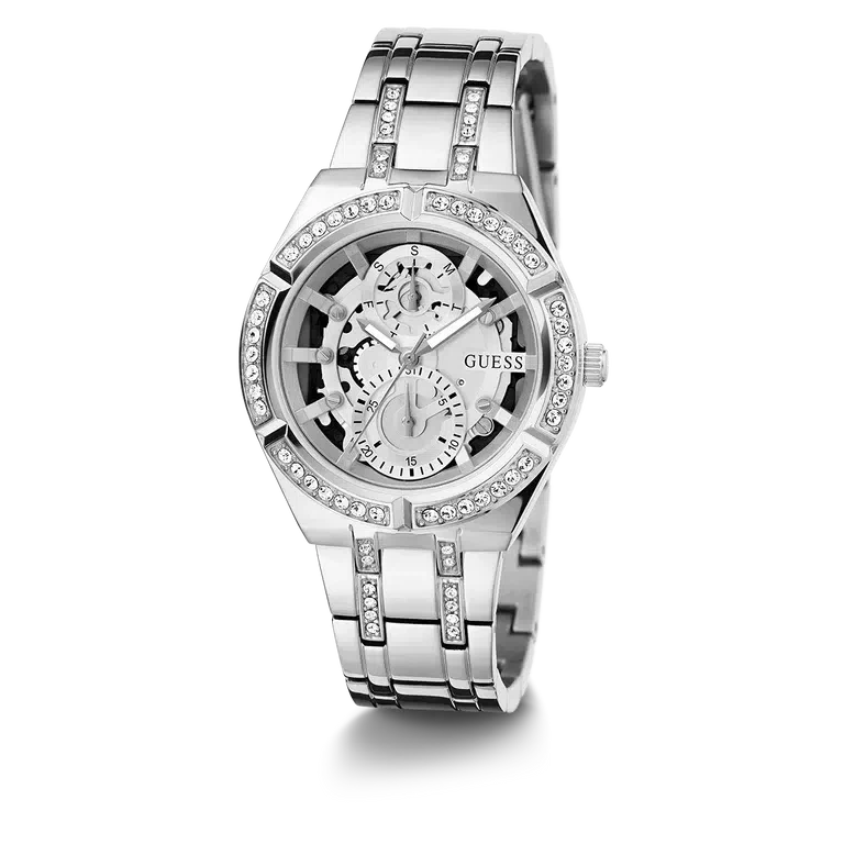 Guess Ladies Silver Tone Multi-function Watch GW0604L1