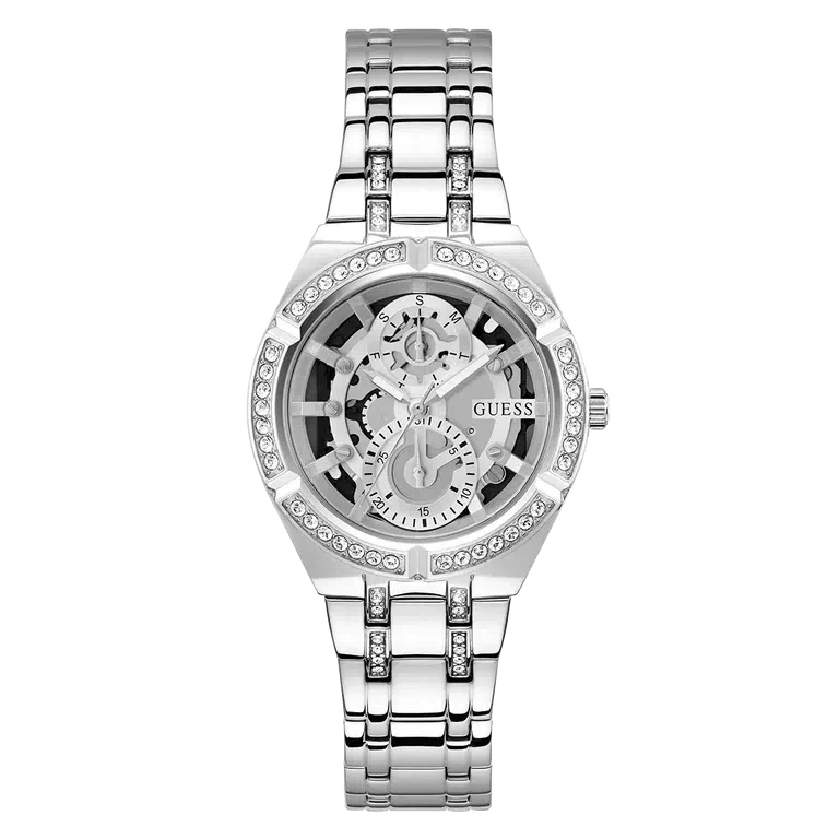 Guess Ladies Silver Tone Multi-function Watch GW0604L1