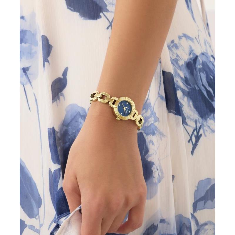 Guess Ladies Siren Gold Tone Analog Watch with Blue Dial