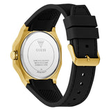 Guess Mens Black Gold Tone Analog Watch